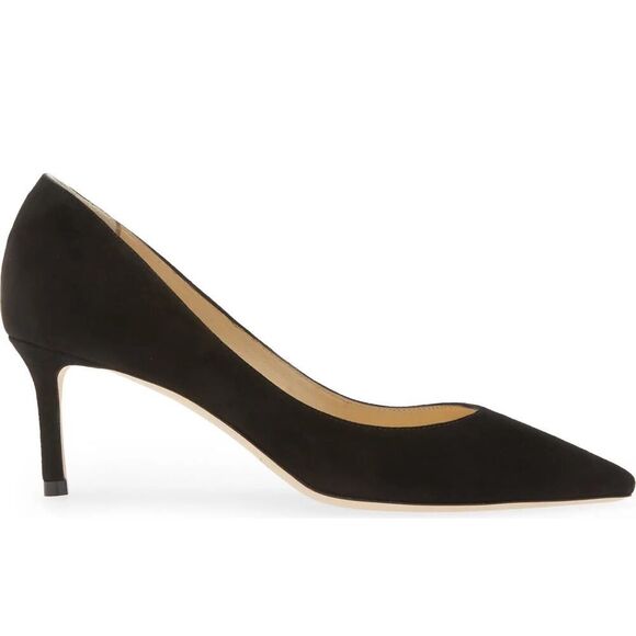 Jimmy Choo Romy 65 Black Suede Pointed Pumps 36.5 - Picture 1 of 9